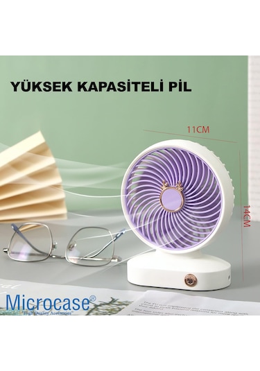 Microcase Fn36 Masaüstü Şarj Edilebilir Taşınabilir Mini Fan - Al5298
