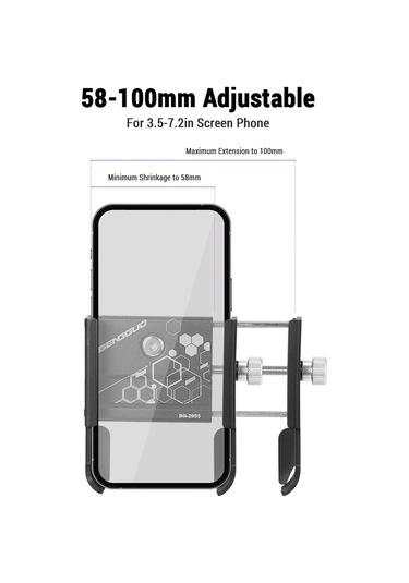 Bengguo-cep Telefonu Tutucu Bisiklet Akıllı Telefon Tutucu,y28005 Siyah