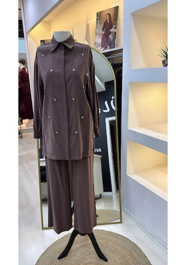 Nuss 1064 Pantolonlu Takım - Kahve