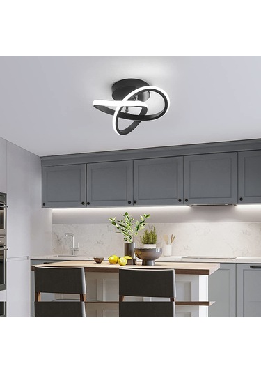 Neevoyu Siyah Treflor Led Tavan Lambası 3 Renk Ayarı 22w 10-15m² 110-220v Yatak Odası Salon Koridor İçin Siyah