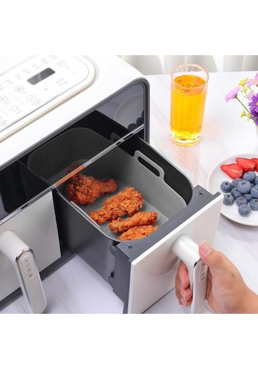 Siyah Hava Fritözleri Tava Uygun İyi Tokluk Yeniden Kullanılabilir Hava Kızartma Pot Astar Silikon Tepsi Ev Kaynağı L Siyah