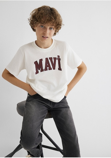 Çocuk Mavi - Mavi Logo Baskılı Beyaz Tişört 6610030-81964 Beyaz