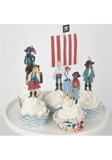 Meri Meri - Pirate Ship Cupcake Kit - Korsan Gemisi Cupcake Seti - 24'lü