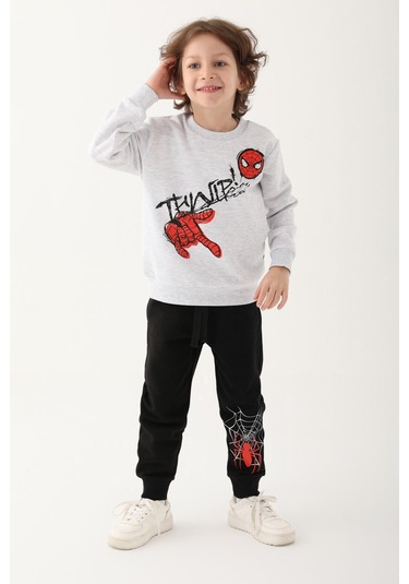 Spiderman Kar Melanj Erkek Çocuk Eşofman Takımı