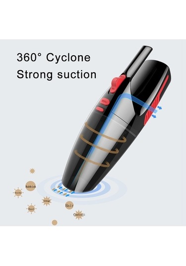 Createtech Uzunluğu: Tipi Taşınabilir Süpürge Siyah Led Kablolu Kablo Işıklı Güçlü Elektrikli El Araba 5m 120w Vz