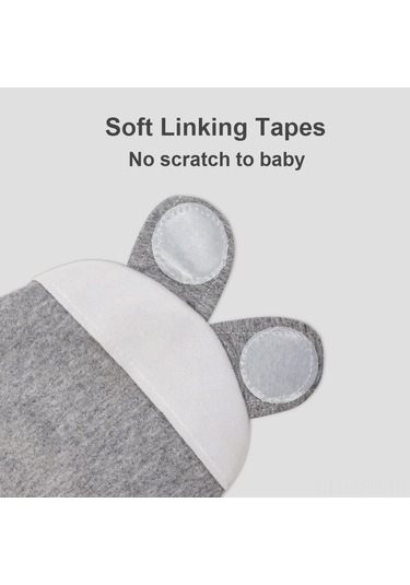 Maiyame Yeni Doğan Bebek Battaniyesi 2'li Paket - Pamuklu Sarılma Bezi Uyku Çantası - Gri Çizgili + Gri S Bedeni 0-3 Ay Gri