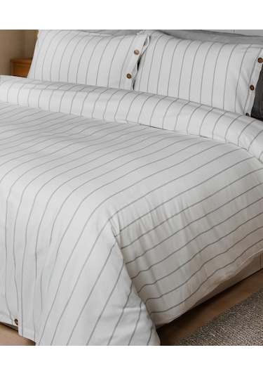 Cotton Collection Tek Kişilik Çizgili Nevresim Seti Rayuna Renkli