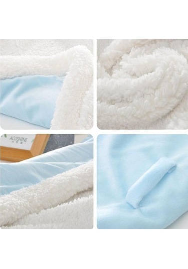 Sarı Kış Bebek Erkek Kız Battaniye Wrap Çift Katmanlı Polar Bebek Kundak Yenidoğan Bebek Yatak Battaniyesi Için Uyku Tulumu Sarı