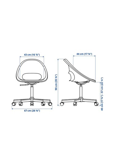 Loberget/malskar, Çalışma Sandalyesi, Beyaz-koyu Gri , Minderli