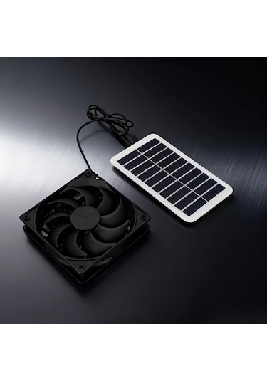 Elmpaly Güneş Panelli Fan Seti Termal İzolasyonlu Taşınabilir Soğutma Sistemi Seralar Çadırlar Kümesler