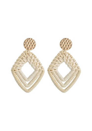 E2002-16 Prismatic Bamboo Vine Handmade Woven Earrings Bosomia Style Earrings Gümüş