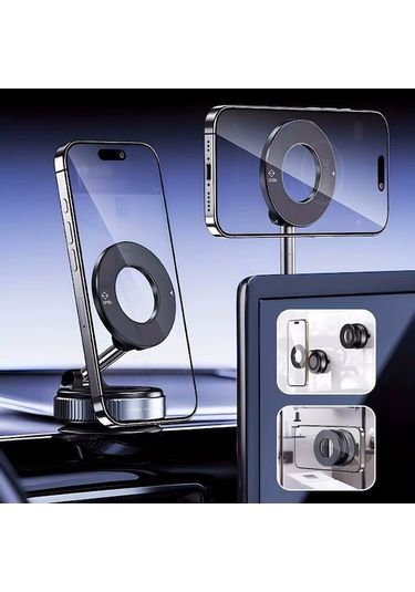 K007 Vakumlu Manyetik 360 Dönen Çok Amaçlı Araç Telefon Tutucu -