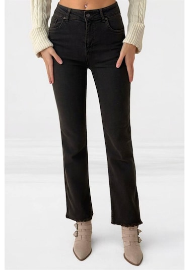 Lacarino 7403 M.flare Kadın Jean Pantolon Dark Kahve