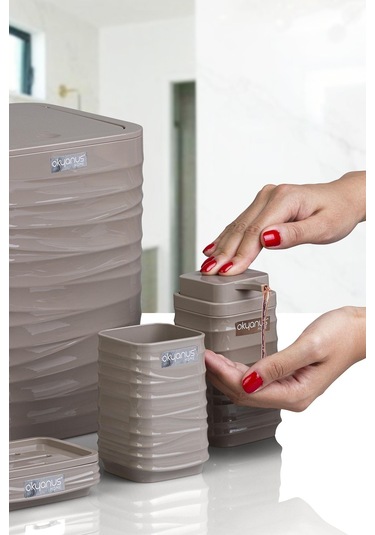 Okyanus Home Luna Vizon Kare 5'li Banyo Seti Vizon