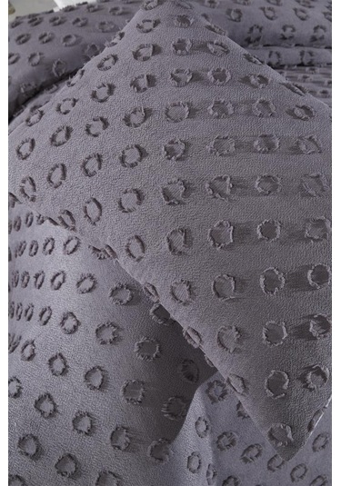 Çeyiz Diyarı Konik 2 Parça Tek Kişilik Pike Takımı Antrasit Antrasit