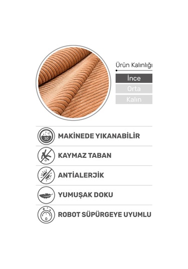 Lidya Hardal/bakır Kaymaz Tabanlı Pamuk Dokuma Kilim, Yıkanabilir, Antialerjik, Kadifemsi Yapı Hardal