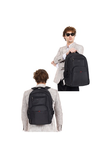 Dada 06 Apple Mocbook Uyumlu Usb Aparatlı Siyah Laptop Sırt Çantası 14 İnç Darbe Emici Koruma