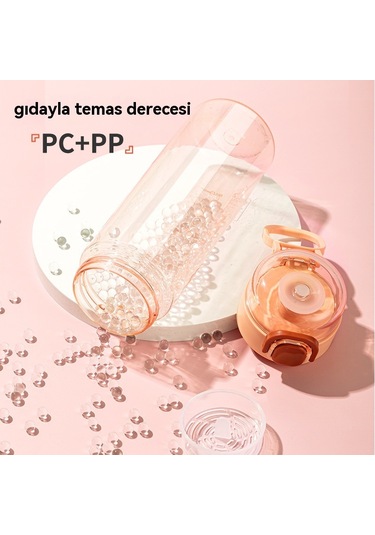 Tuomeng Yeni Büyük Kapasiteli Taşınabilir Plastik Su Bardağı Uzay Bardağı Zıplayan Kapak Düz İçme Bardağı 680 Ml Mavi