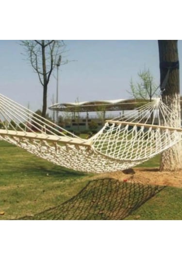 Çift Kişilik Tek Kat Makrome Hamak Beyaz