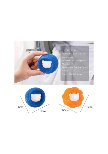 2 Adet Çamaşır Makinesi Ve Evcil Hayvanlar İçin Tüy Toplayıcı Yıkanabilir Sünger Top Renkli