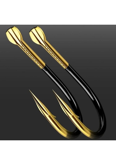 Jeehugo Tungsten Alloy Balık İğnesi Siyah Altın, 10 Adet, 1 Numaralı Av Aracı