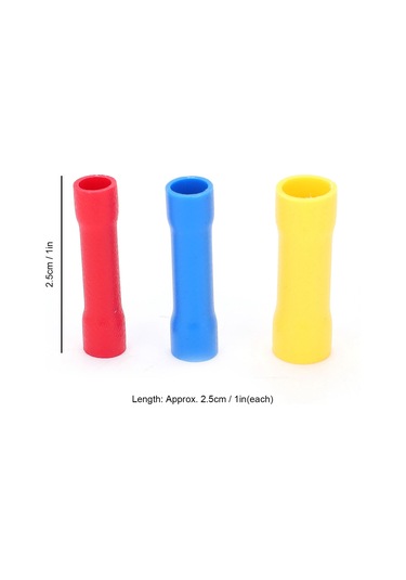 Youtek 100 Adet Tam Isoleli Su Geçirmez Bakır Terminale, Isıl Daraltmalı Kablolu Bağlayıcı Kırmızı-mavi-sarı , Yangın Dayanıklı Soğuk Presli Uygulama