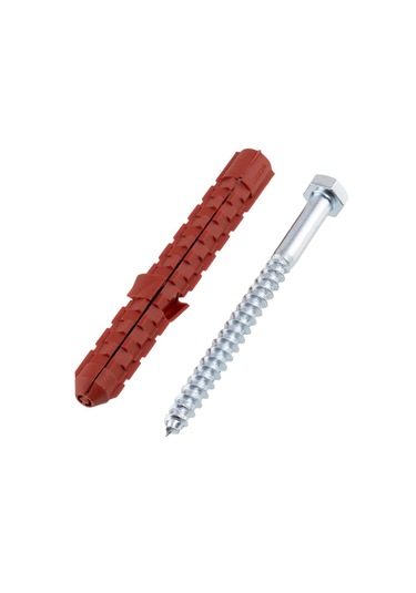 Delikli Tuğla Gaz Beton İçin 4adet 10mm Dübel Seti Altıgen Başlı Vida Metal Sabitleme 10mm