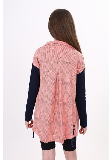 Toontoy Kız Çocuk Komple Baskılı Hırka Somon