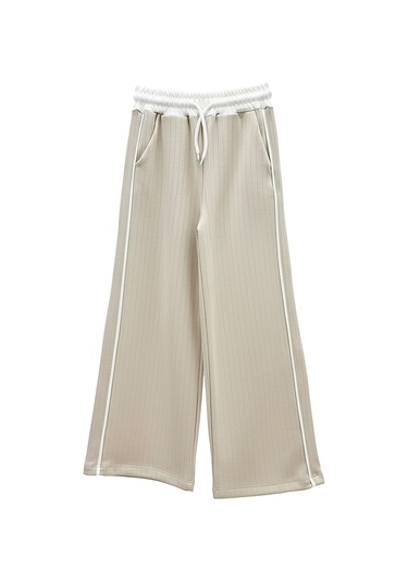 Kız Çocuk Eşofman Alt 7-14 Yaş Double Face Kumaş 12344 Krem