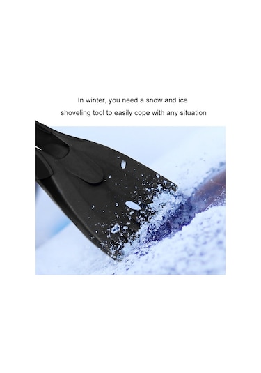 Sones Mini Araba Kar Küreği Çok Fonksiyonlu Silikon Kaymaz Sap Buz Çözme Aracı Mavi