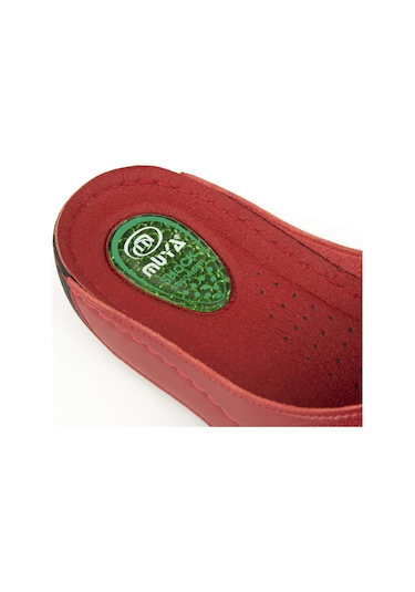 Muya Cyrus Anatomik Topuk Dikeni Kadın Terlik Kırmızı Kırmızı