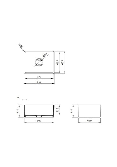 Bocchi Lavello Mutfak Eviyesi 60 CM Parlak Beyaz - 1137-001-0120-03
