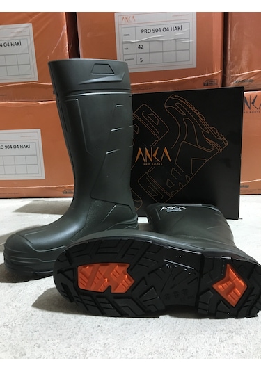 Mekap Anka Pro904 Pu Çizme Uzun Haki O4 Çelik Burunsuz Tüm Nolar