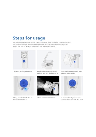 Novahub Çocuk Ve Yetişkinler İçin Mufunye Taşınabilir Sessiz Etkili Ultrasonik Nebulizatör Beyaz