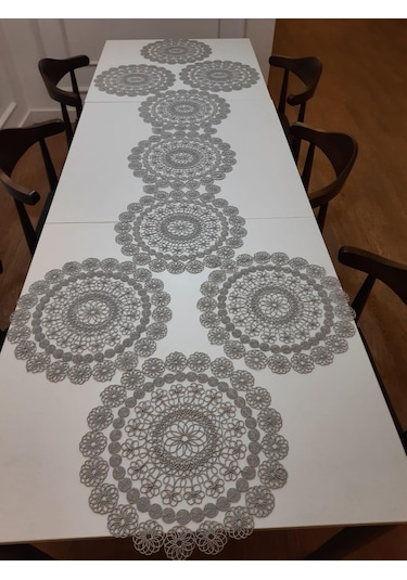 Gri Amerikan Servis Runner Supla 7 Parça Silva Set