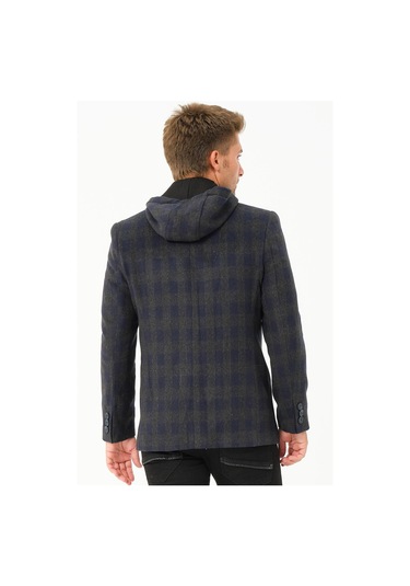 K7532 Dewberry Erkek Kaban-ekose-lacivert Ekose-lacivert