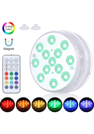 Trendooze Zamanlayıcı Ve Ve Uzaktan Su Su Rgbw Rf Renk Modu, Mıknatıs Led Lambası, Kumandalı Kafaları, Işığı, Işığı Ip68 Havuz Havuz Geçirmez Fonksiyonu, Fıskiye Emme Daldırılabilir Aydınlatma Altı Adet 3 16 13 Hz