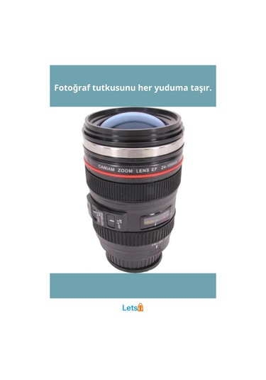 Şık Çelik Objektif Termos Kupa Bardak Çok Renkli