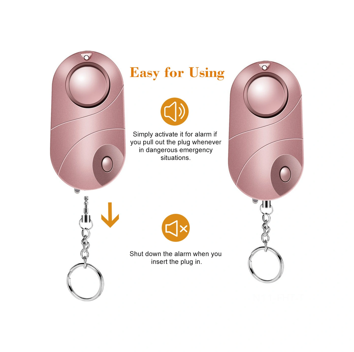 Hangfox Zq-017 Pembe Kişisel Acil Alarm - 120-130db Ses & Aydınlatma Fonksiyonu - Abs Malzeme - 3xlr44 Pil Dahil