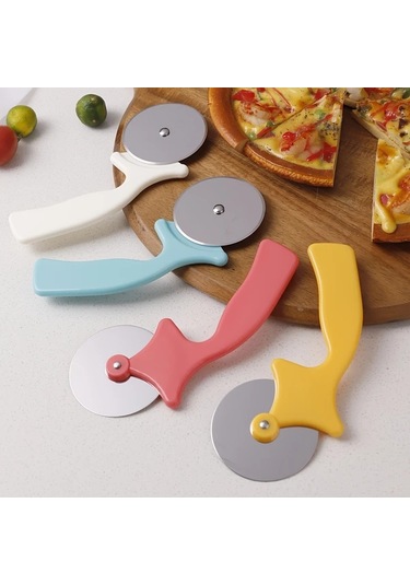 Honeybeeshop Turuncu Pp Saplı Paslanmaz Çelik Pizza Kesici Mutfakta Pizza Pankek Turta İçin Pratik Alet Turuncu