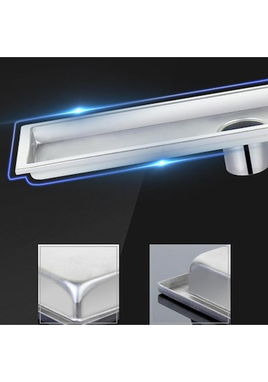 Suntek Paslanmaz Çelik Dikdörtgen Banyo Yer Sifonu Lavabo 30cm Gümüş Diğer