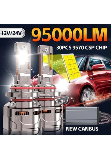 Cordial H11 95000lm Süper Parlak Led Canbus H8 H9 H16 H7 H18 9005 9006 9012 Araba Far Ampulleri
