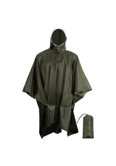 Ximistore9 A Tipi Asker Yeşili Çok Amaçlı Yağmurluk - Mont, Panço, Çadır Ve Nem Engelleme Padı Fonksiyonlarıyla, 230t Nilon, Hafif Ve Taşınabilir Haki
