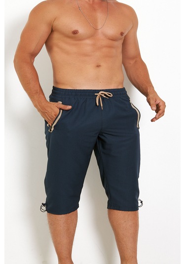 Enricoferry Erk Lacivert Hızlı Kuruyan Büyük Beden Kapri Edy2524b Lacivert