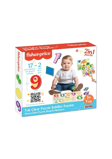Fisher Price Tak Çıkar Puzzle Şekiller Sayılar 4 Adet