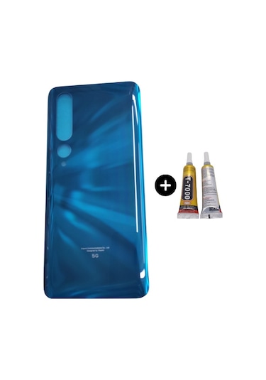 Xiaomi Mi 10 5g Uyumlu Arka Pil Kapağı Mavi + B7000 Çok Renkli