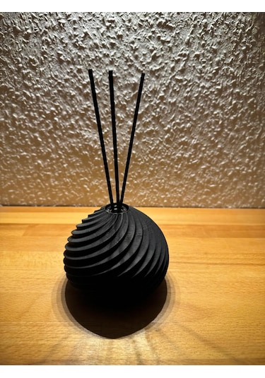Spiral Desenli Dekoratif Tütsülük Modern Siyah Tasarım