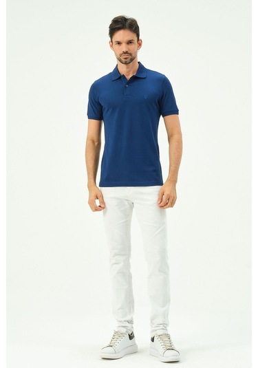 Classıc Pamuk Regular Comfort Erkek Polo Yaka Tişört Marin