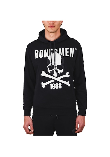 Bonesmen Erkek Kapüşonlu Sweatshirt (463014423) Siyah