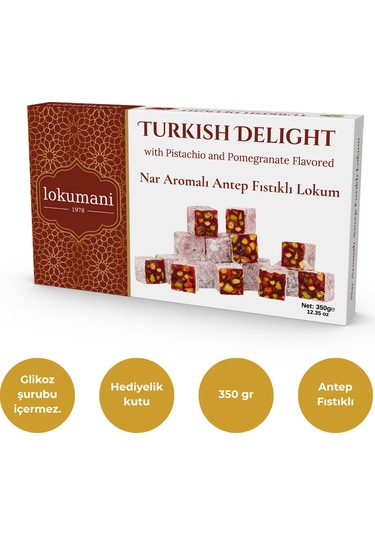 Nar Aromalı Antep Fıstıklı Lokum 350 Gr